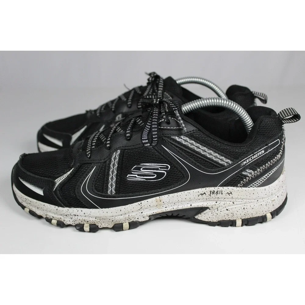 Skechers Trail Mens Black White Speckled Sole Running Shoes Sneakers 51486